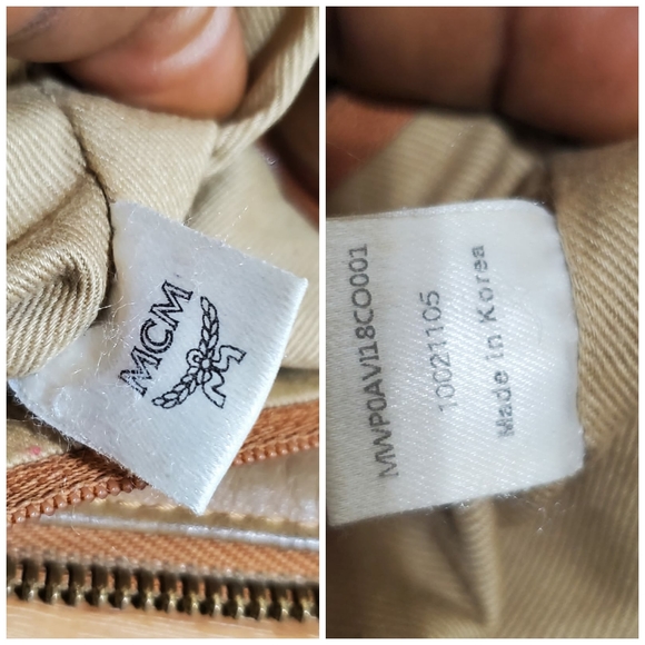 MCM Cognac Visetos Leather Satchel Bag - Picture 4 of 10